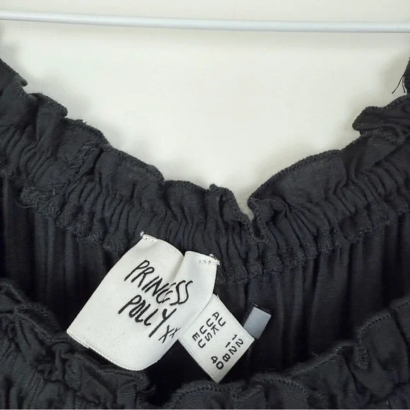 NWT Princess Polly “Love Galore” Long Sleeve Smocked Romper Black Cottagecore - Picture 8 of 9